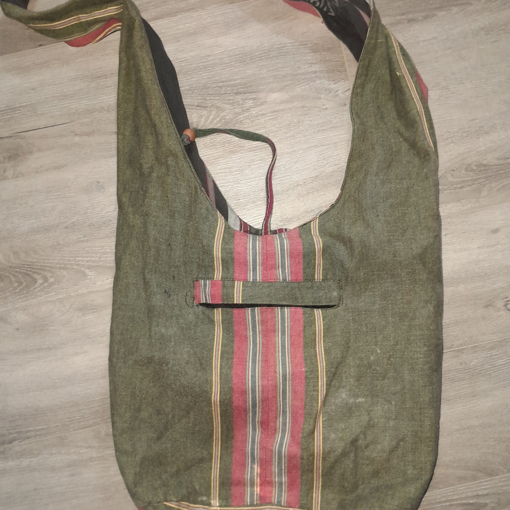 Striped Green and Red Women's Bag